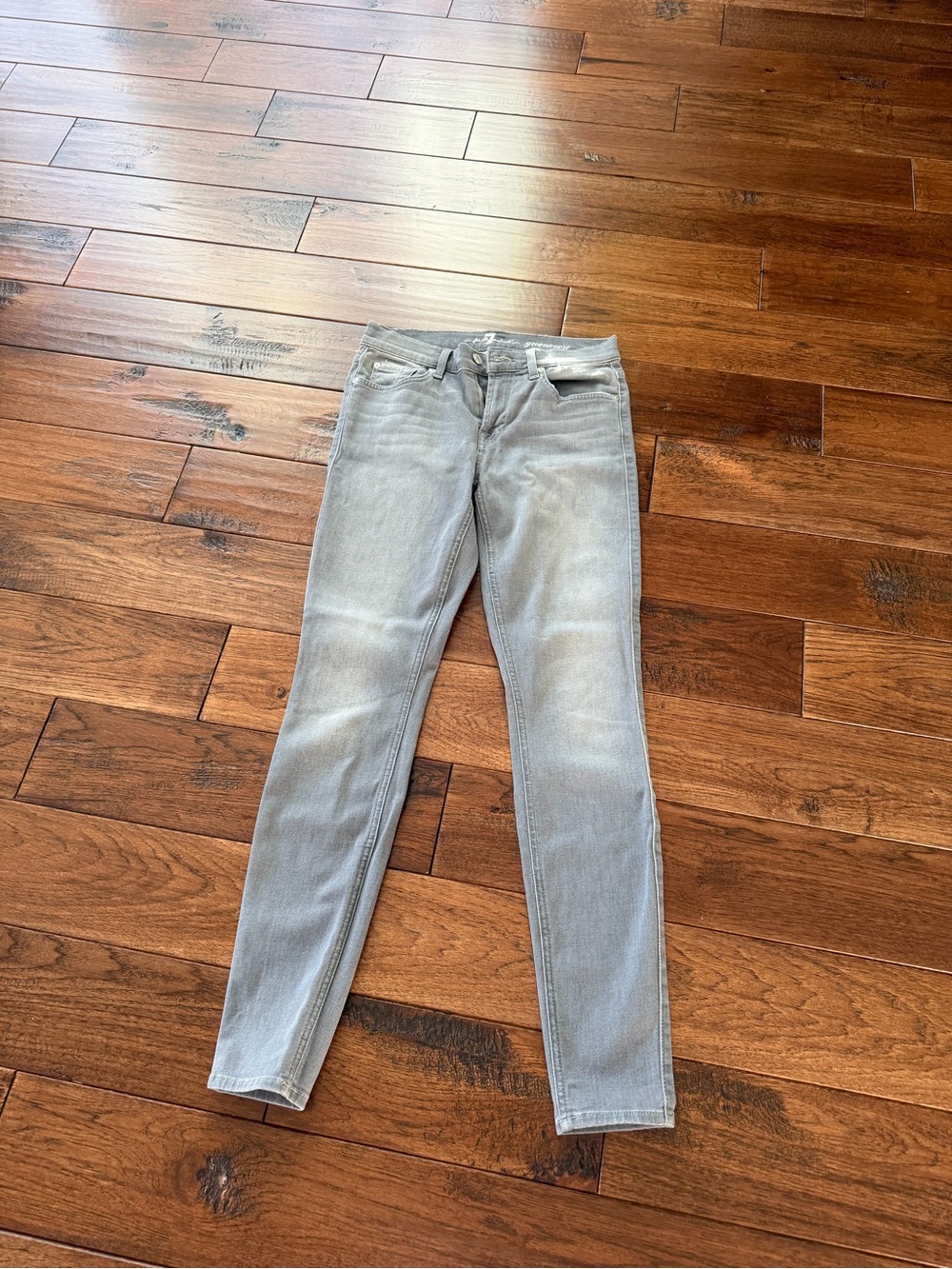 7 For All Mankind Light Gray Skinny Jeans